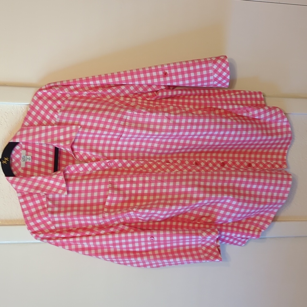 Croft & Barrow Pink Checkered Women's Plus Shirt New Never Worn
